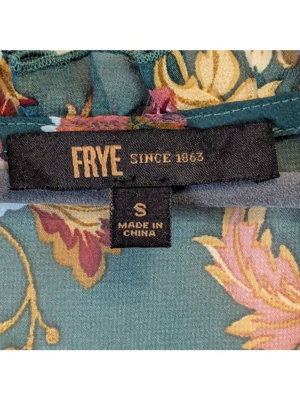 Frye Small Floral Prairie Peasant Top Bell Sleeve Boho Cottagecore Blouse Top - Picture 8 of 14